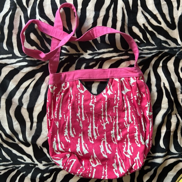 Volcom Pink/White Cotton Bucket Purse/Crossbody Bag from early 2000’s Y2K/Surf - Picture 6 of 14